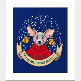 Do I hear Jingle Bells? - Christmas Mouse Posters and Art